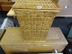 Wicker Basket & Ottoman