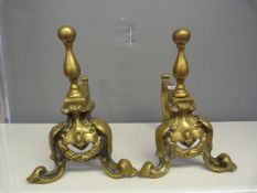 Pair of Brass Fire Dogs