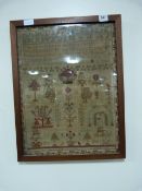 Framed Sampler From 1820