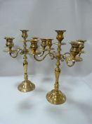 Pair of Brass Candelabras