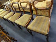 5 Victorian Mahogany Balloon Back Chairs