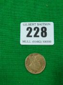 Solid Gold Half Sovereign Weighing Approximately 4gms