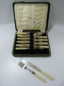 Cased Set of Silver Plated Fish Knife & Forks
