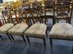 4 Victorian Mahogany Splat Back Dining Chairs