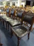 4 Edwardian Dining Room Chairs on Turned Legs
