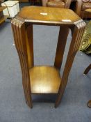 Art Deco Oak Plant Stand