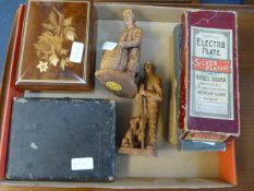Musical Box, Treen Figures etc