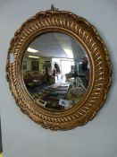 Circular Gilt Framed Wall Mirror