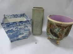 Wardel Victorian Blue & White Planter - Sylvac Vase etc