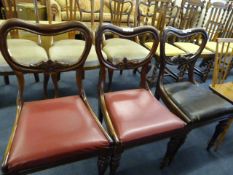 3 Victorian Mahogany Balloon Back Chairs