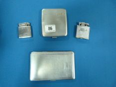 2 Art Deco Cigarette Cases & 2 Lighters