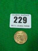 Solid Gold Half Sovereign Weighing Approximately 4gms