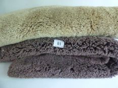 *2 Luxury Bath Mats - 1 Brown - 1 Cream