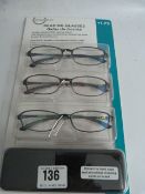*Set of 3 Ready Reader Reading Glasses plus 1.75
