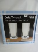 *Pair of Lumis Clear Glass Touch Lamps