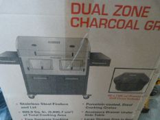 *Dual Zone Stainless Steel Charcoal Barbecue
