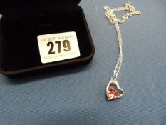 Silver Coloured Necklace with Heart Pendant