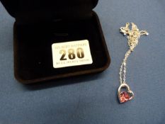 Silver Coloured Necklace with Ring Pendant