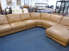 Large Leather Tan Corner Sofa