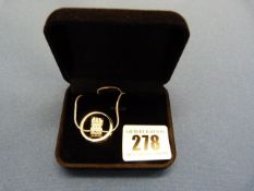 Silver Coloured Necklace with Ring Pendant