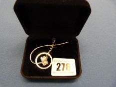 Silver Coloured Necklace with Ring Pendant