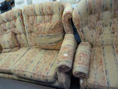 Terracotta Floral 3 Seater Sofa and Chair