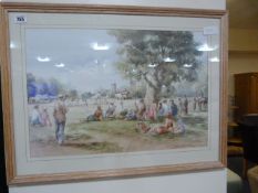 Framed Print of A Cricket Scene