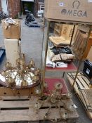 Pallet Containing Omega Glass Display Cabinet - 2 Glass Chandeliers etc