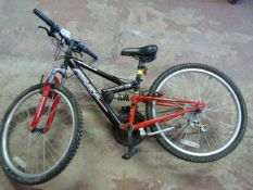 Apollo FZ24 Boys Mountain Bike with Suspension - Red and Black
