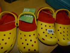 2 Pairs of Size 1 Yellow Croc Style Shoes