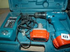 Makita DC14 Cordless Drill with Charger - Battery & Carry Case