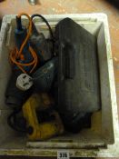 Box Containing Various Power Tools