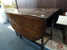 Oak Gateleg Barley Twist Table