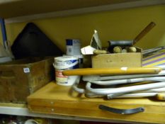 2 Folding Chairs - Paste Table - Cans of Paint - Tools etc