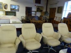4 Cream Swivel Chairs