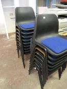 17 Stackable Polypropylene Chairs with Upholstered Seats