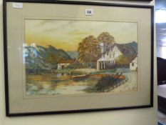 Framed Print of a Lakeside Scene