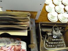 Box of 78 Records & Blickensderfer Typewriter
