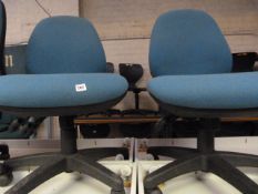 Pair of Turquoise Operator's Gas Lift Chairs