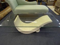 Plate Glass & Sudo Marble Contemporary Style Table