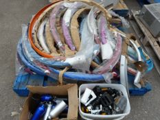 Pallet Containing New Cycle Mud Guards - Pedals & Water Bottles