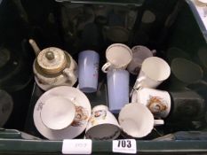 Box containing Commemorative Cups - Saucers - Mugs etc