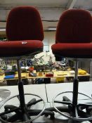 2 Draughtman's Red Chairs