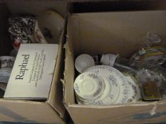 2 Boxes containing China - Glassware - Carriage Clock etc