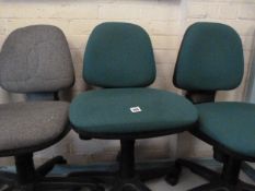 2 Green Swivel Chairs & 1 Grey Swivel Chair