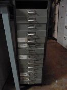 Grey 14 Drawer Metal Storage Unit