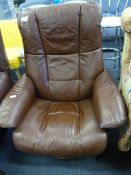 Stressless Style Reclining Chair in Brown Leather