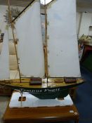 Scratch Built Model Sailing Boat Tempest Fugit