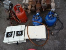 Gas Heaters - Lamps - Blow Lamps & 2 Gas Cookers  (1 Cream Enamel Vintage)