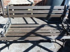 Wood Bench with Cast Iron Ends